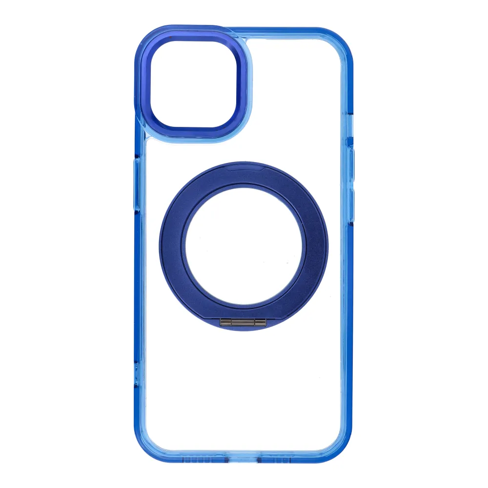 Case for iPhone 13 Frame Circle Stand compatible with MagSafe navy blue
