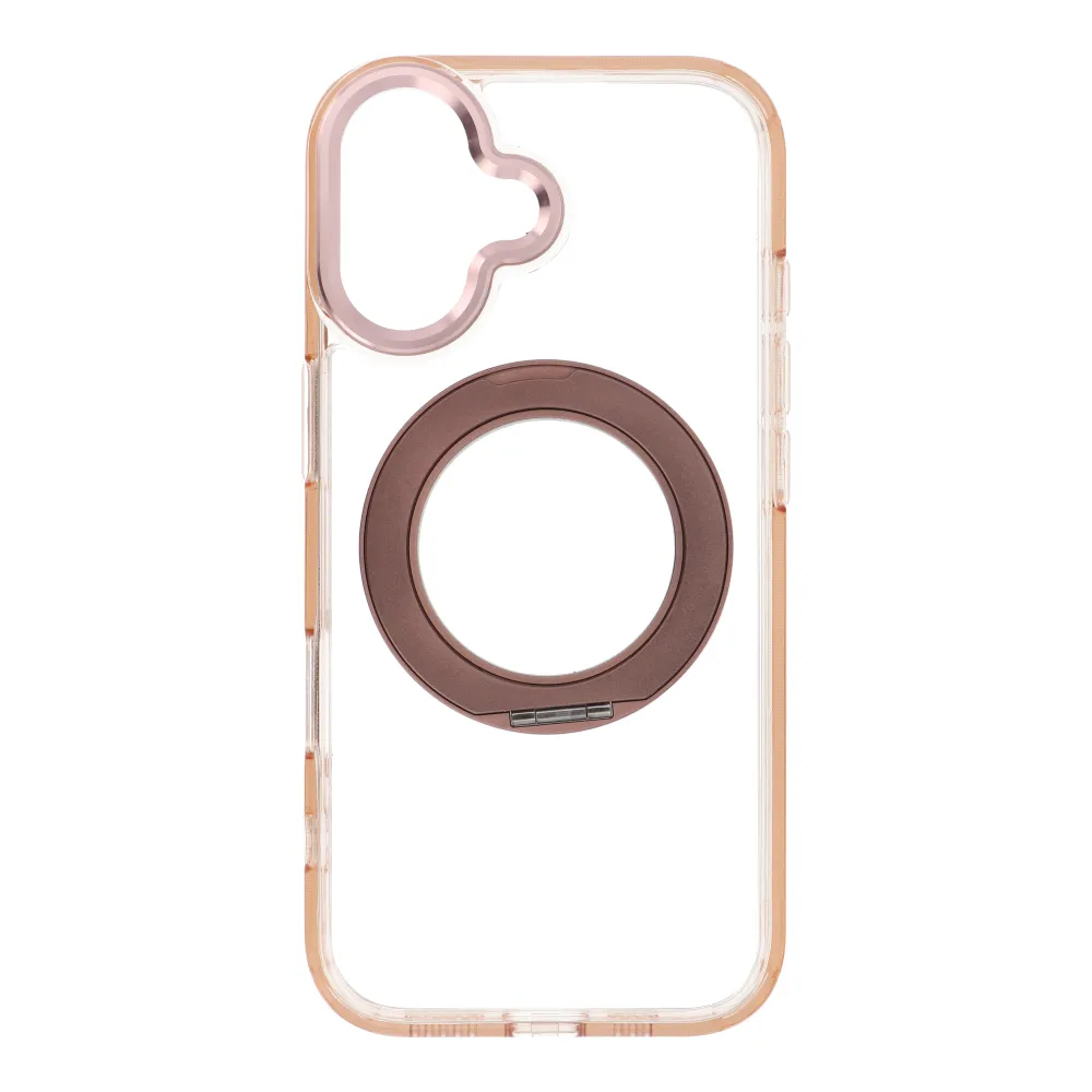Case for iPhone 17 Frame Circle Stand compatible with MagSafe gold
