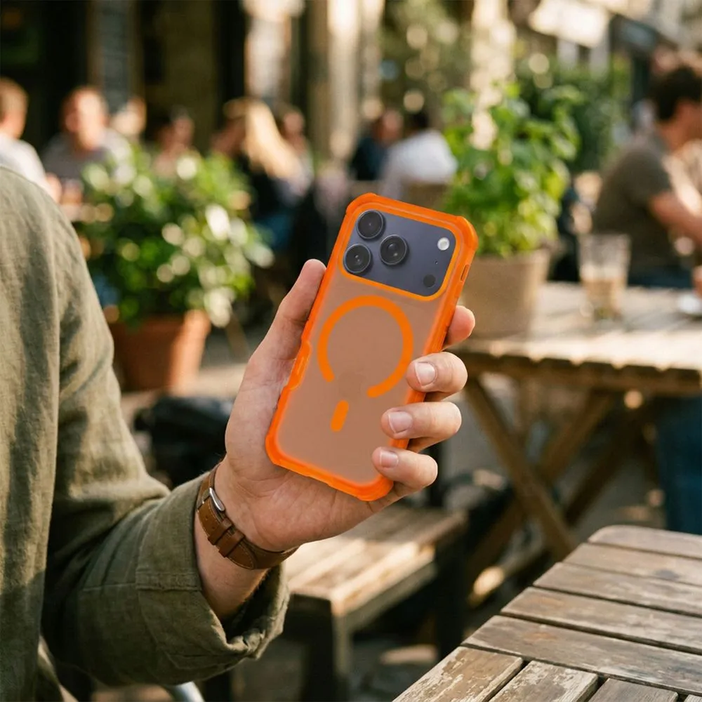 Case for iPhone 18 Pro / 17 Pro Forcell F-Protect BumperX Premium compatible with MagSafe orange - 6. kép