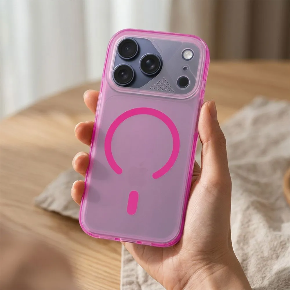 Case for iPhone 15 PRO Aurora compatible with MagSafe pink - 3. kép