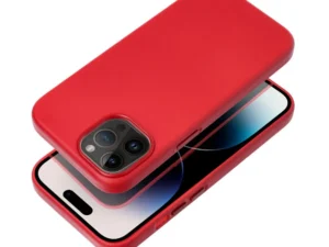 Case for Samsung S25 PLUS Leather Mag Cover compatible with MagSafe red