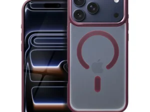 Case for iPhone 17 Pro Max / 18 Pro Max (low camera edge) Matte Mag Cover compatible with MagSafe red