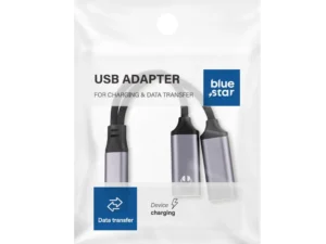 Adaptor AUX 2in1 Type C (male) to Type C (female) / Type C (female) Blue Star black [DAC] - max 25W charging