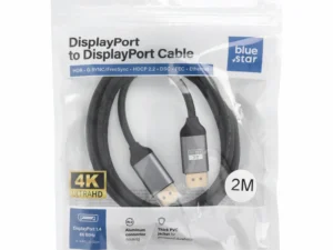 DisplayPort - DisplayPort 1.4 kábel Blue Star 4K 120Hz - nagy sebességű, HDR, Ethernet, G-SYNC/FreeSync, 32Gbp, 2 m fekete