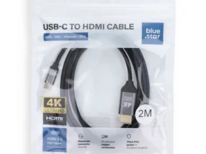 Cable USB C to HDMI Blue Star 4K 60Hz - High Speed, HDR, ARC, Ethernet, AWM, 2m black