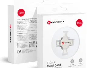 Pendrive 16GB USB 3.2 Gen 1 (USB A / USB C / Lightning / Micro USB) Forcell F-Data Metal Quad silver