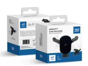 Gravity car holder BLUE STAR Black Mirror windshield mount black