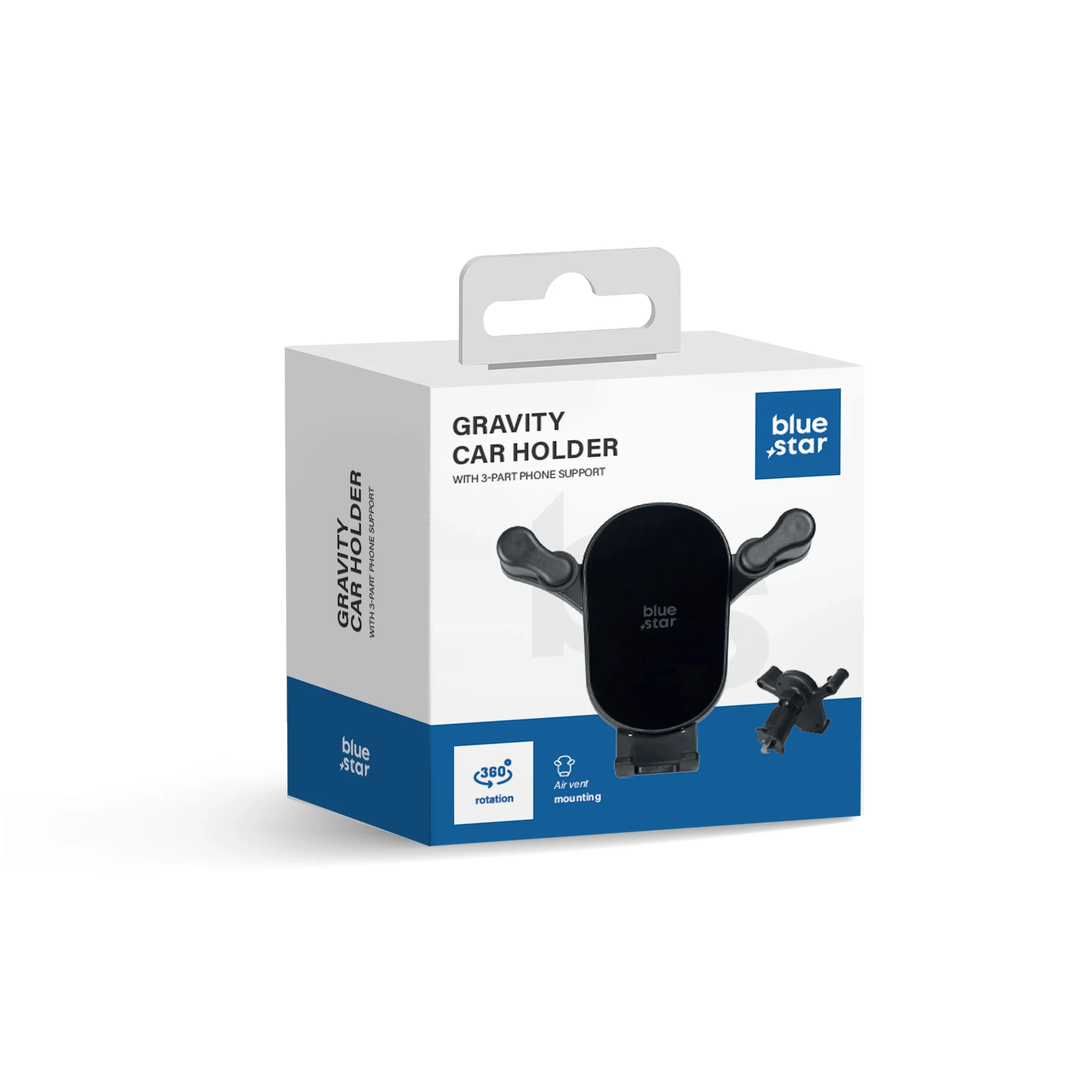 Gravity car holder BLUE STAR Black Mirror windshield mount black - Image 5