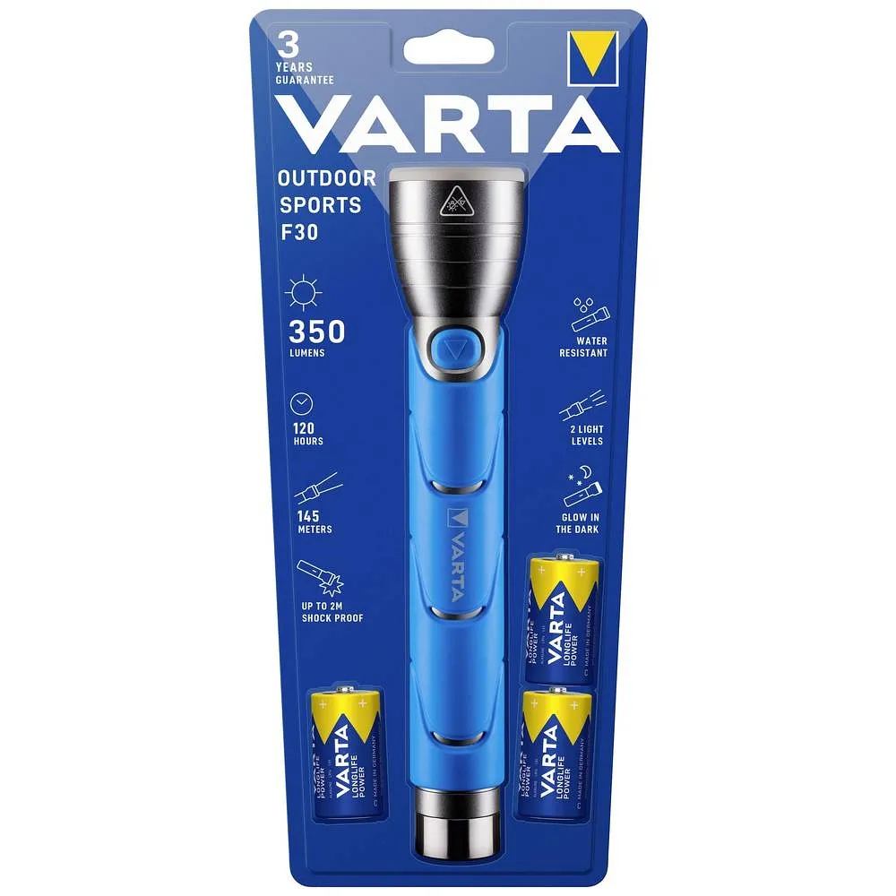 VARTA flashlight LED Outdoor sports F30 310lm 18629 + 3 x batteries R14 (Type C) - Image 3