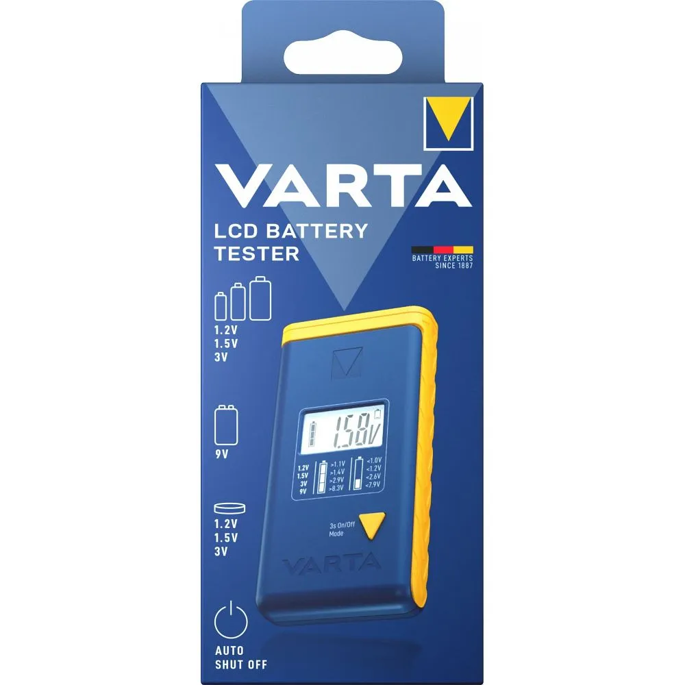 VARTA battery tester with digital display (AA, AAA, Type C, Type D, 9V, button) 893101111 blue - Image 5