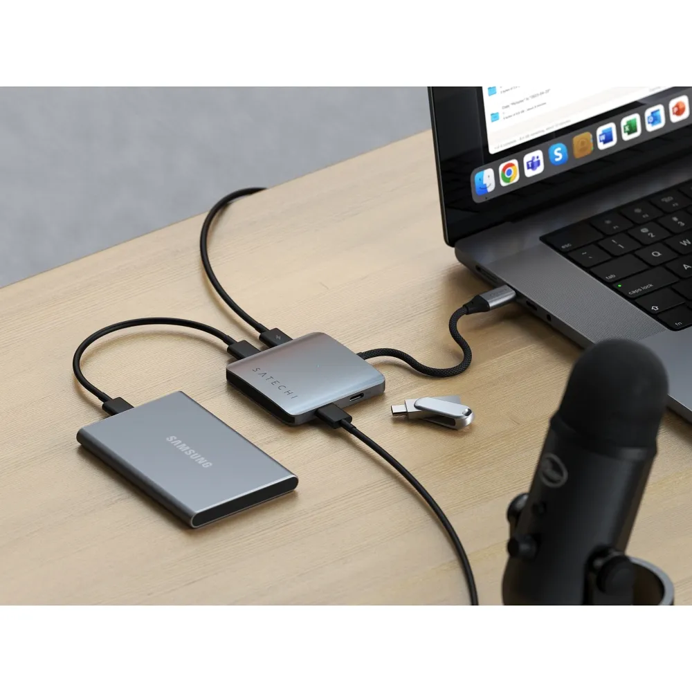SATECHI adapter HUB 4in1 Type C ST-H4CPDM space gray - Image 9