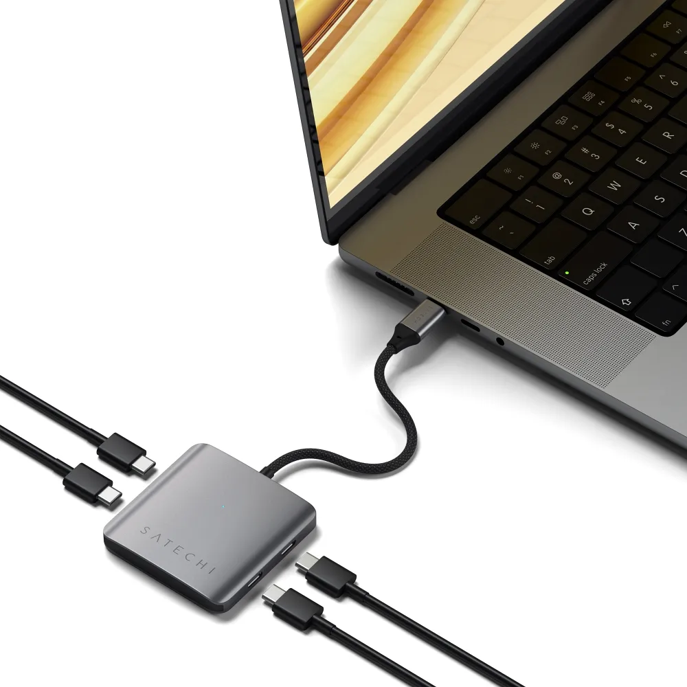 SATECHI adapter HUB 4in1 Type C ST-H4CPDM space gray
