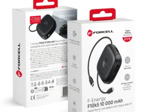 Powerbank compatible with MagSafe Forcell F-Energy F10K5 PD3.1 QC3.0 3A 22,5W 10000 mAh compatible with Apple Watch black
