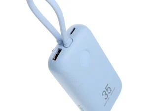 Powerbank Veger K1 (W1188) PD QC3.0 35W 10000 mAh with built-in USB-C cables / Lightning blue