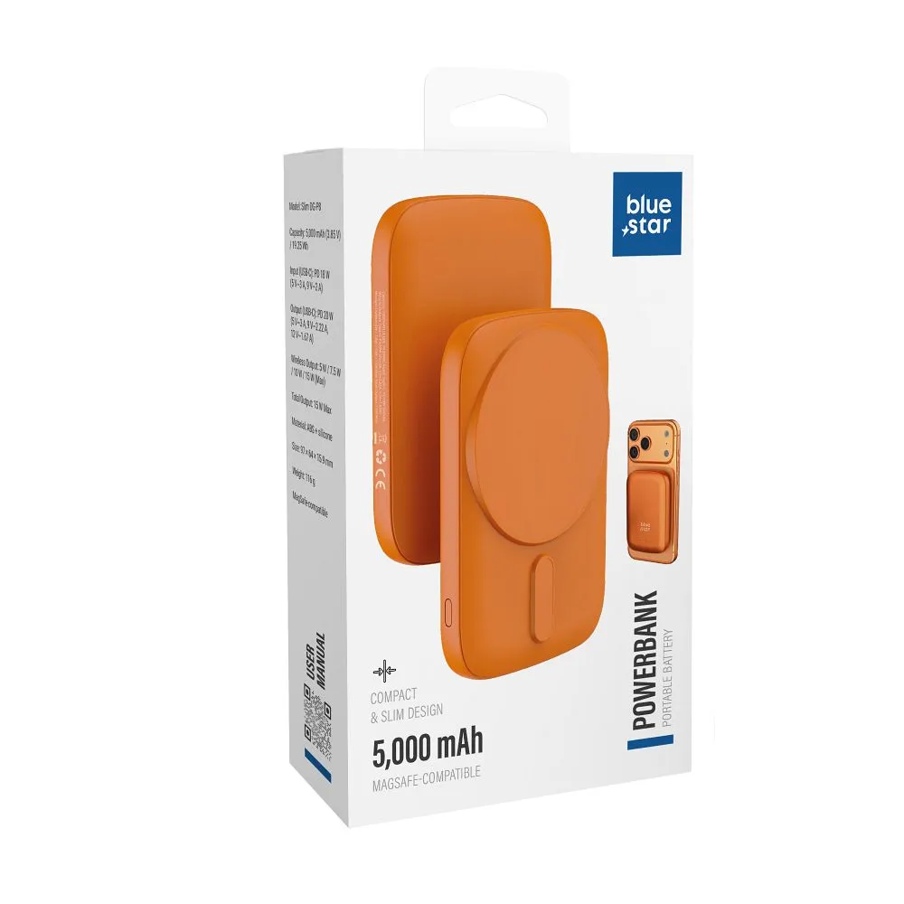 Powerbank compatible with MagSafe Blue Star Slim DG-P8 15W 5000 mAh orange - Image 9