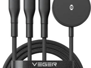 Cable 3in1 USB C to Lightning / Typ C / iWatch / SAM Watch VEGER 3A 92W V730 1,5 m black