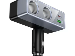 Autós töltő Hoco 1xUSB A + 1xUSB C+2x szivargyújtó port PD QC3.0 max 240W/24V Z65B fekete
