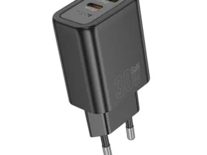 Phone charger Hoco USB A + USB C QC3.0 PD 3A 30W N63 black