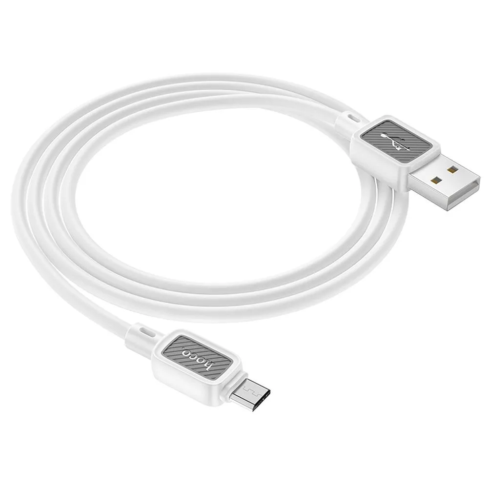 Cable USB A to Micro USB Hoco 2,4A 1 m X108 white - 2. kép