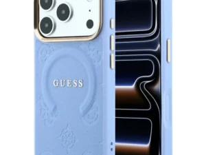 Case for IPHONE 18 Pro Max/17 Pro Max compatible with MagSafe (Saffiano Peony Ring) light blue