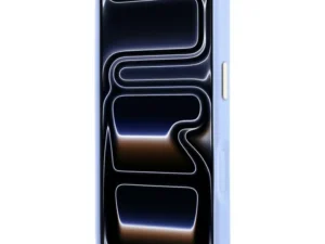 Case for IPHONE 18 Pro Max/17 Pro Max compatible with MagSafe (Stripe Peony 4G Logo) light blue