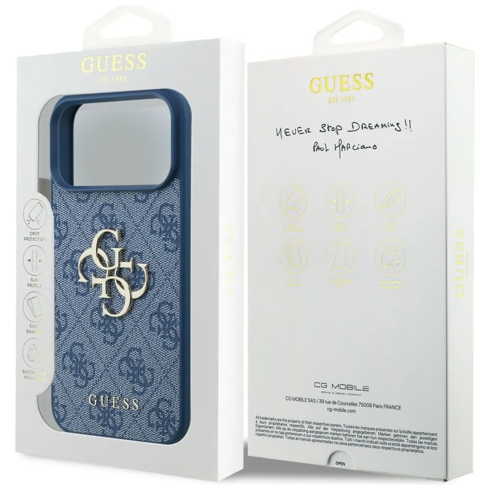 GUESS case for IPHONE 18 Pro Max/17 Pro Max (4G Big Logo) blue - 8. kép