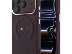 Case for IPHONE 18 Pro/17 Pro compatible with MagSafe (Saffiano Peony Ring) brown