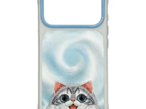 NIMMY case BIG EYED LYING SILVER SHADED CAT compatible with MagSafe for IPHONE 18 Pro/17 Pro black