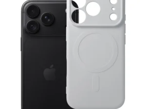 Case for iPhone 18 Pro / 17 Pro Silicone Mag Cover compatible with MagSafe (camera protection) silver