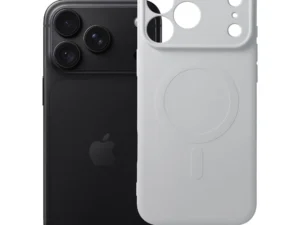 Case for iPhone 18 Pro Max / 17 Pro Max Silicone Mag Cover compatible with MagSafe (camera protection) silver