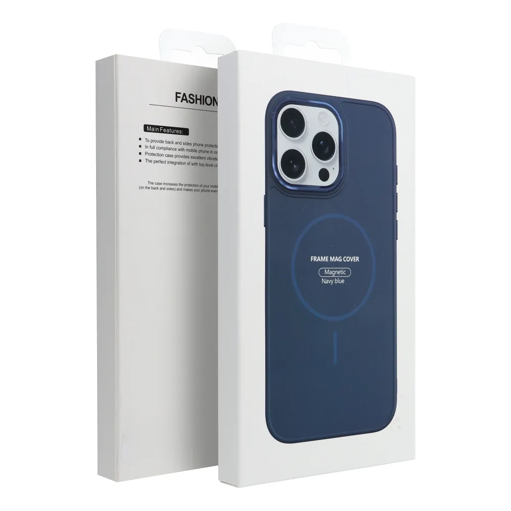 Case for iPhone 18 Pro / 17 Pro Frame Mag Cover compatible with MagSafe navy blue - Image 5