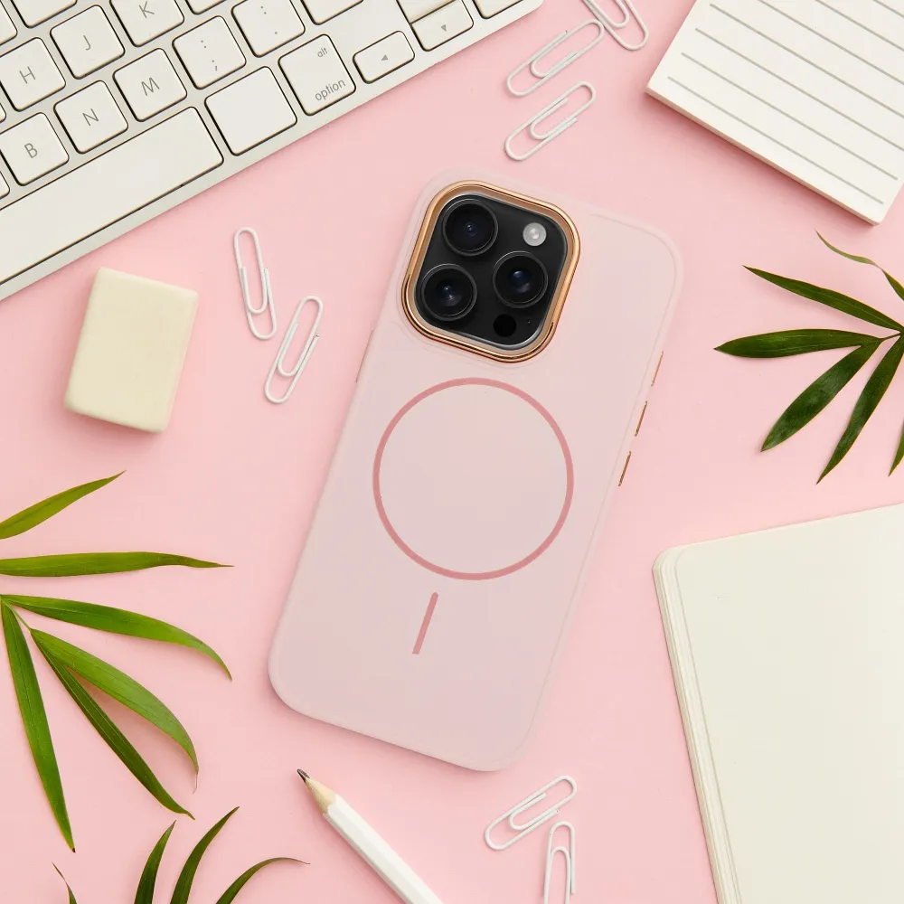 Case for iPhone 18 Pro Max / 17 Pro Max Frame Mag Cover compatible with MagSafe powder pink - Image 3
