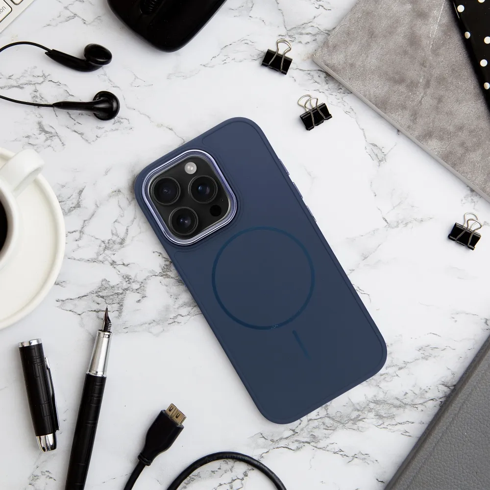 Case for iPhone 18 Pro Max / 17 Pro Max Frame Mag Cover compatible with MagSafe navy blue - Image 3