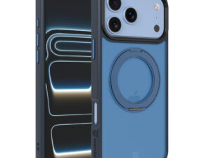 Tactical MagForce Hyperstand Apple iPhone 17 Pro/18 Pro tok, gyűrűs kitámasztóval, MagSafe, átlátszó-kék