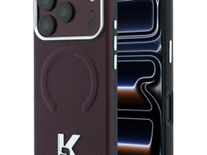 Karl Lagerfeld Grained Embossed Ring & Kameo Logo Apple iPhone 18 Pro / 17 Pro tok, MagSafe, lila-ezüst