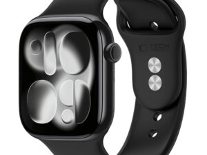 Tech-Protect Silicone Apple Watch 8 / 9 / 10 / 11 / 12 / SE / Ultra (44/45/46/49mm) szíj, szilikon, fekete