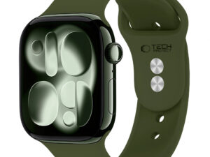 Tech-Protect Silicone Apple Watch 8 / 9 / 10 / 11 / 12 / SE / Ultra (44/45/46/49mm) szíj, szilikon, zöld