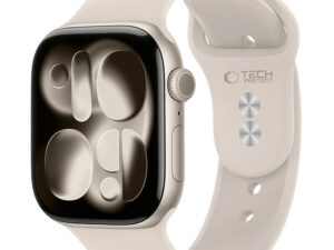 Tech-Protect Silicone Apple Watch 8 / 9 / 10 / 11 / 12 / SE / Ultra (44/45/46/49mm) szíj, szilikon, törtfehér