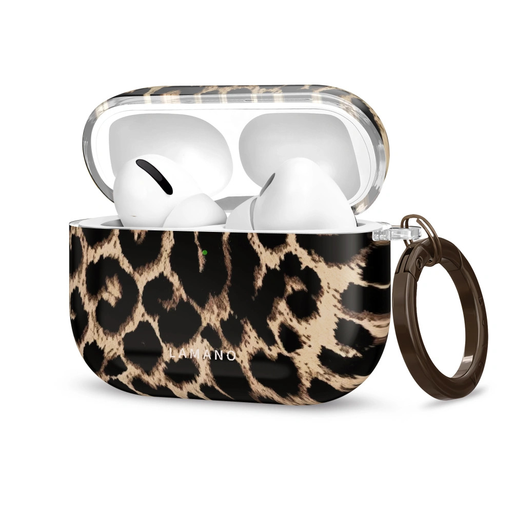 Tech-Protect Lamano Airpods Pro 3 tok karabinerrel, Exotic Touch, leopárd minta