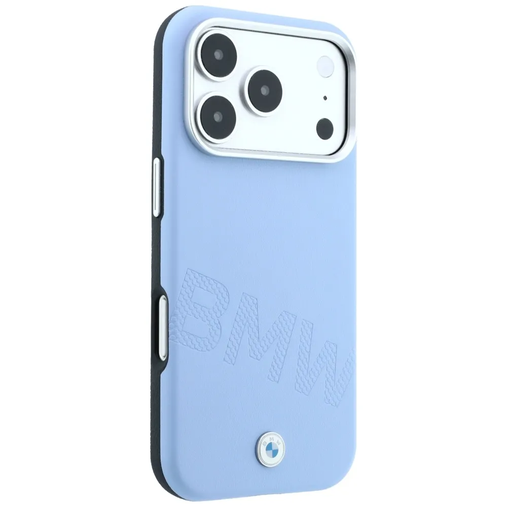 BMW case for IPHONE 18 Pro Max/17 Pro Max compatible with MagSafe (Sign Inclined Deboss Letters) blue - Image 4