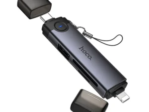 Card reader SD/TF 3.0 + USB 2.0 Type-C/Lightning Hoco HB56B grey