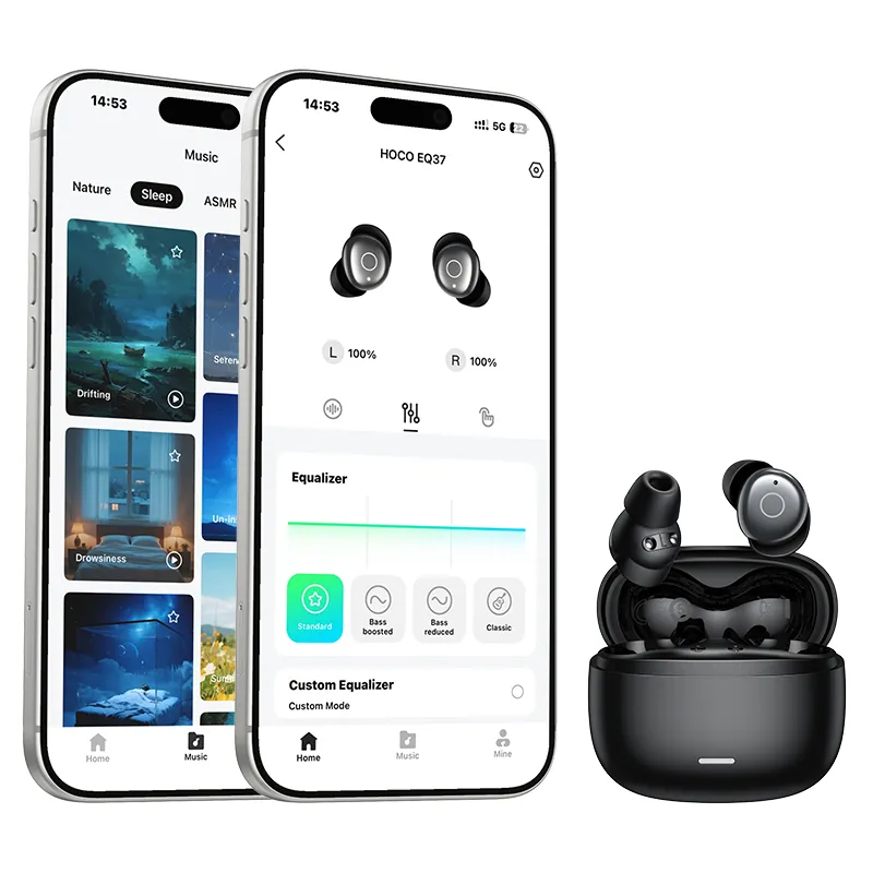 Wireless earphones for sleep ANC Hoco EQ37 midnight black - Image 2
