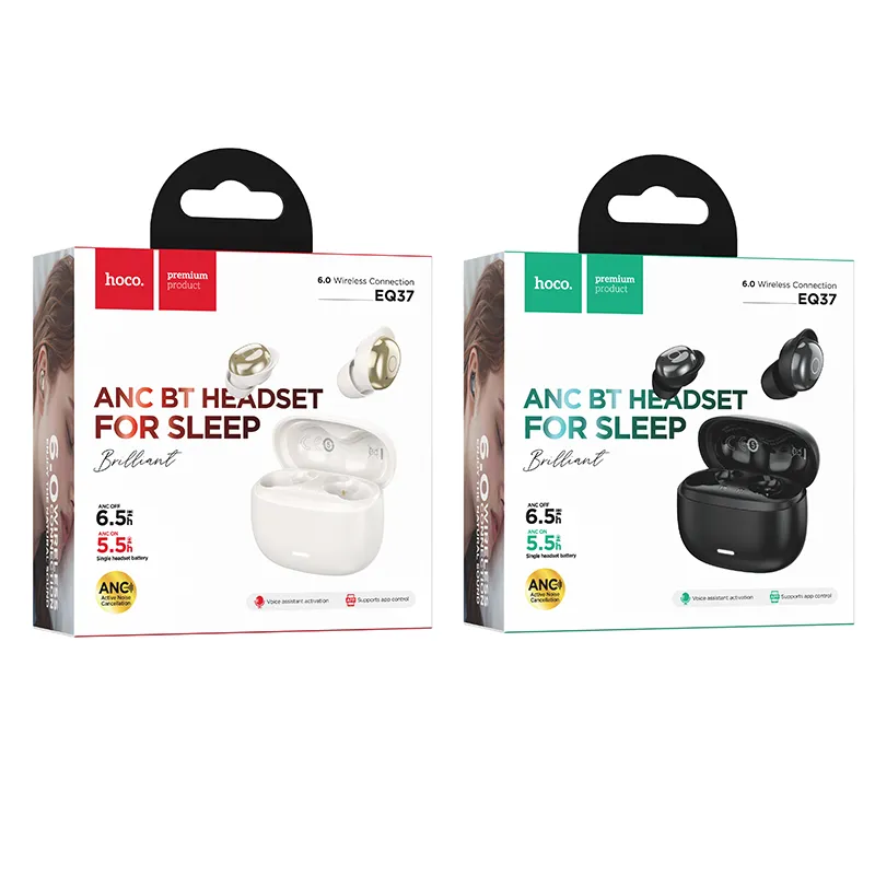 Wireless earphones for sleep ANC Hoco EQ37 midnight black - Image 5