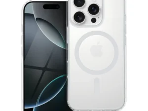 Case for iPhone 17 Pro / 18 Pro (low camera edge) Drop Glue Colorful Ring Mag Cover compatible with MagSafe white