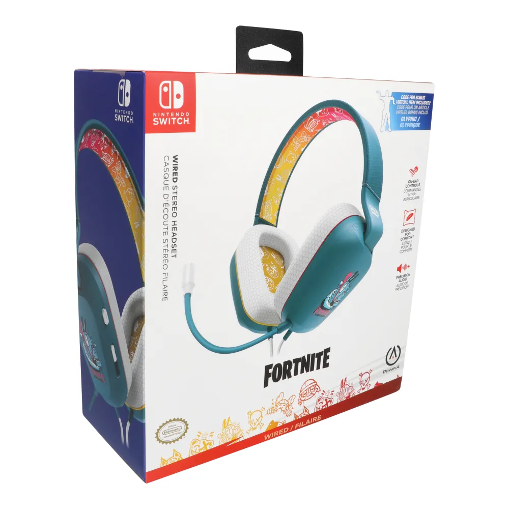 Wire gaming headphones Jack 3,5 mm PowerA Fortnite Llambro turqus white - Image 3