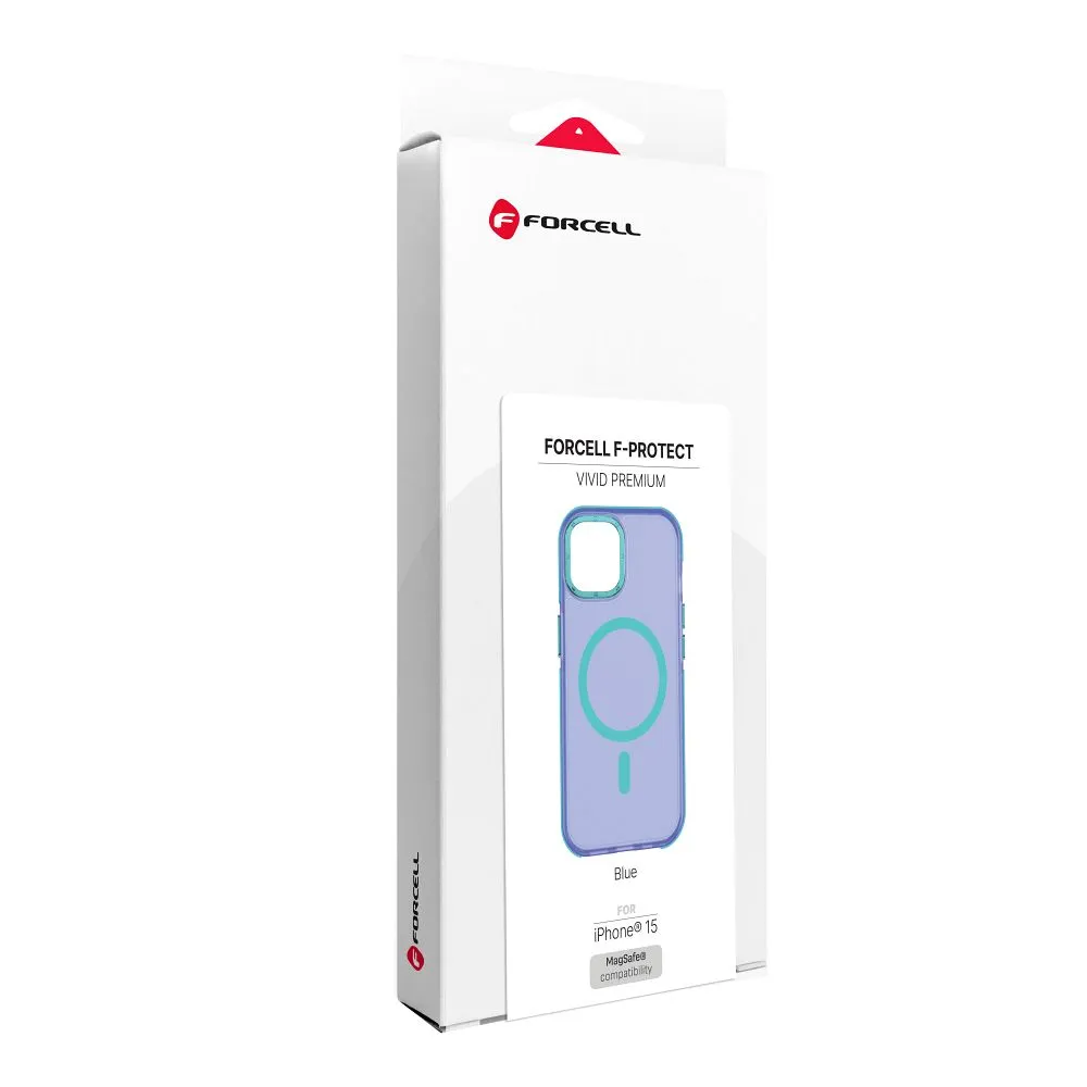 Case for iPhone 15 Forcell F-Protect Vivid Premium compatible with MagSafe blue - 6. kép