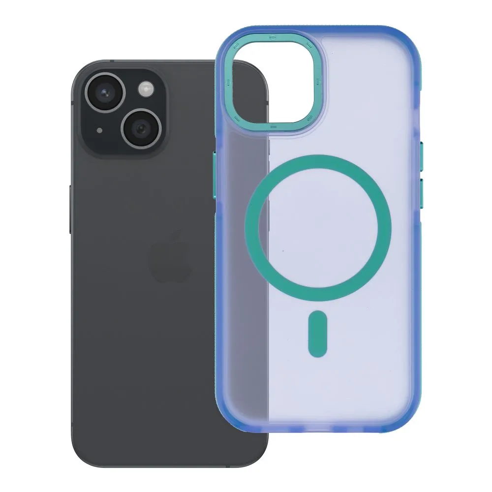 Case for iPhone 15 Forcell F-Protect Vivid Premium compatible with MagSafe blue