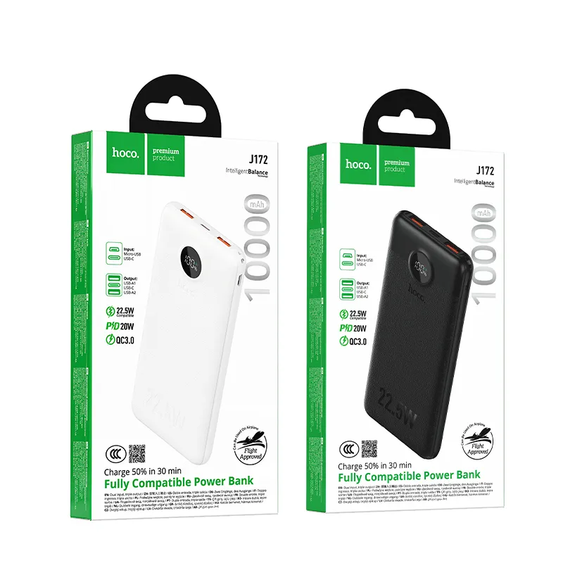 Powerbank Hoco 10000 mAh QC 22,5W+PD 20W LED J172 white - Image 7
