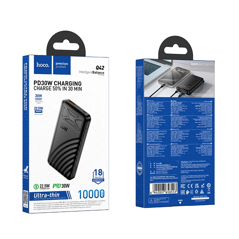 Powerbank 10000 mAh QC PD 30W 3A Hoco Q42 black - Image 9