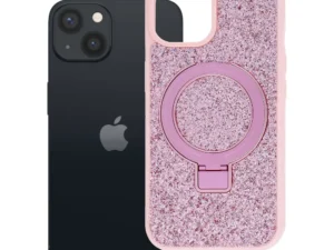 Case for iPhone 15 Quartz Circle Stand Mag Cover pink